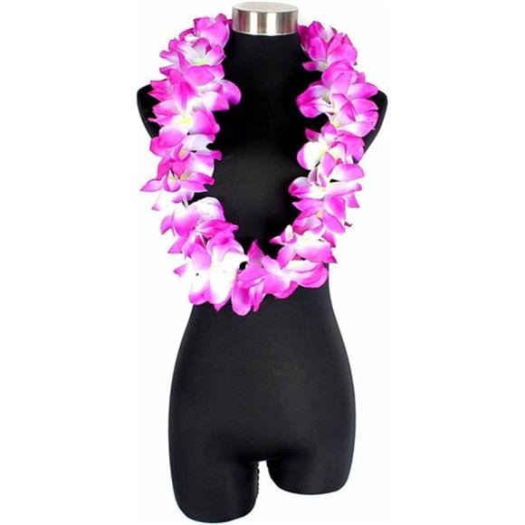 Hawaiian Hula Leis Dance Garland Artificial Flowers Neck Loop Luau Party Costume - Picture 2 of 7